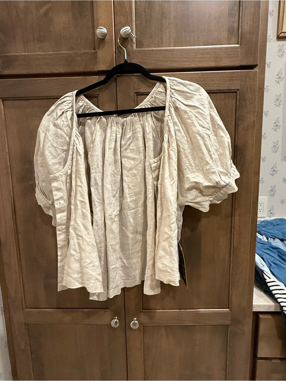 Tuckernuck Cream Puff-Sleeve Peasant Blouse